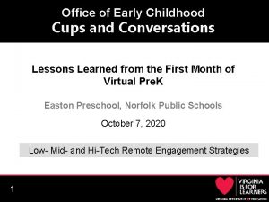 Office of Early Childhood Cups and Conversations Lessons