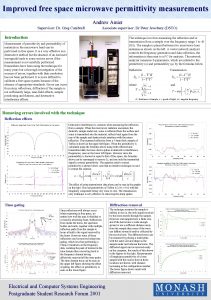 Improved free space microwave permittivity measurements Andrew Amiet