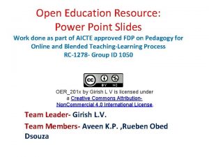 Open Education Resource Power Point Slides Work done