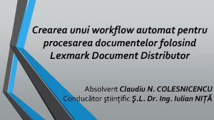 Crearea unui workflow automat pentru procesarea documentelor folosind