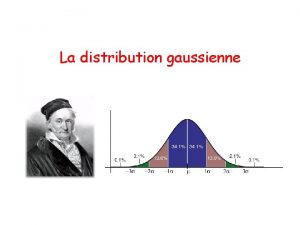 La distribution gaussienne Rappel Moyenne Variance carttype On