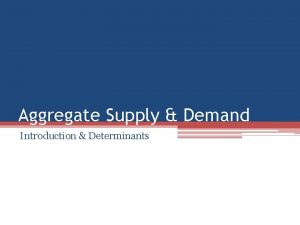 Aggregate Supply Demand Introduction Determinants Aggregate Demand Curve