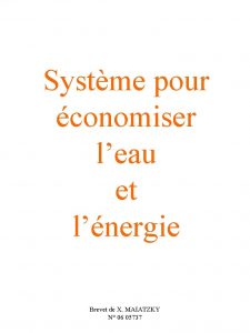 Systme pour conomiser leau et lnergie Brevet de