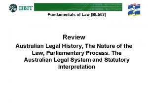 Fundamentals of Law BL 502 Review Australian Legal