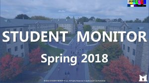STUDENT MONITOR Spring 2018 1 2018 STUDENT MONITOR