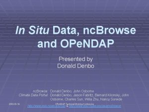 In Situ Data nc Browse and OPe NDAP