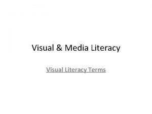 Visual Media Literacy Visual Literacy Terms Balance The