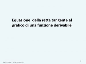 Equazione della retta tangente al grafico di una