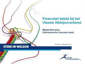 Financieel beleid bij het Vlaams Welzijnsverbond Steven De