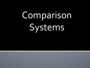 Comparison Systems Electoral Systems Single Member District Plurality