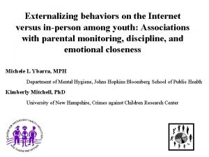 Externalizing behaviors on the Internet versus inperson among