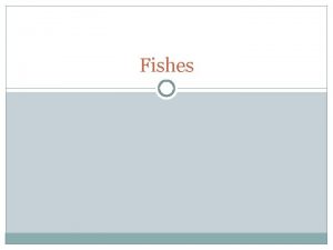 Fishes Characteristics Most ancient vertebrates Endoskeleton Gills gas