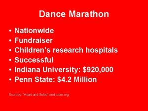 Dance Marathon Nationwide Fundraiser Childrens research hospitals Successful