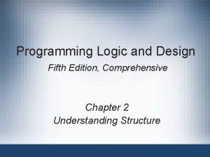 Programming Logic and Design Fifth Edition Comprehensive Chapter