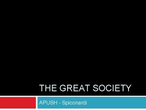 The great society apush The great society apush
