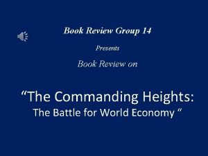 Book Review Group 14 Presents Book Review on