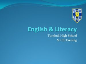 English Literacy Turnbull High School S 1 Cf