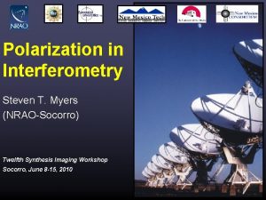 Polarization in Interferometry Steven T Myers NRAOSocorro Twelfth