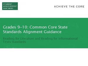 Grades 9 10 Common Core State Standards Alignment