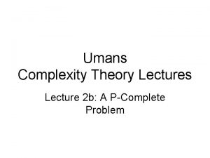 Umans Complexity Theory Lectures Lecture 2 b A