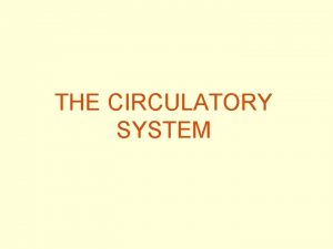 THE CIRCULATORY SYSTEM FUNCTION The circulatory system is