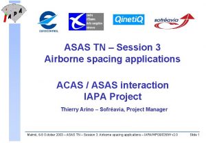 ASAS TN Session 3 Airborne spacing applications ACAS
