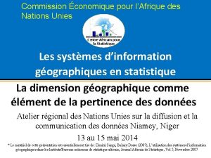 Commission conomique pour lAfrique des Nations Unies Centre