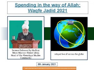 Spending in the way of Allah Waqfe Jadid