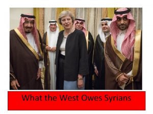 What the West Owes Syrians What the West