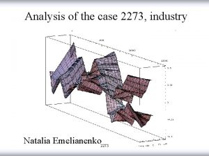 Analysis of the case 2273 industry Natalia Emelianenko