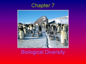 Chapter 7 Biological Diversity Biological Diversity Biological Diversity