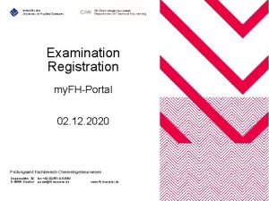 Examination Registration my FHPortal 02 12 2020 Prfungsamt