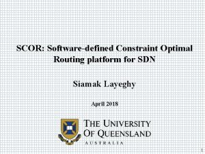 SCOR Softwaredefined Constraint Optimal Routing platform for SDN