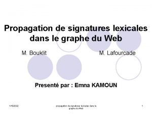 Propagation de signatures lexicales dans le graphe du