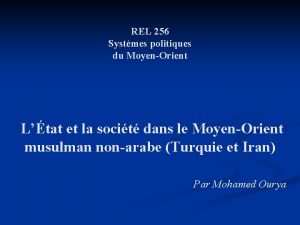 REL 256 Systmes politiques du MoyenOrient Ltat et