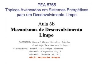 PEA 5765 Tpicos Avanados em Sistemas Energticos para