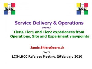 Service Delivery Operations Tier 0 Tier 1 and