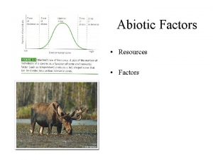 Abiotic Factors Resources Factors Tolerance Range Homeostasis Optimal