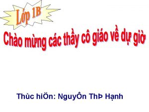 Thc hin Nguyn Th Hnh TON S 0