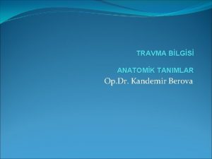 TRAVMA BLGS ANATOMK TANIMLAR Op Dr Kandemir Berova