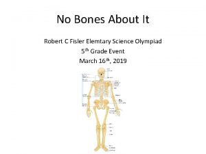 No Bones About It Robert C Fisler Elemtary