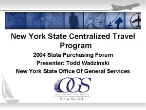 New York State Centralized Travel Program 2004 State