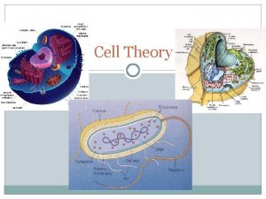 Cell Theory Cell Theory Understanding of cells required