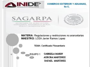 COMERCIO EXTERIOR Y ADUANAS 6 o C MATERIA