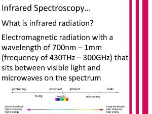 Infrared Spectroscopy What is infrared radiation Electromagnetic radiation
