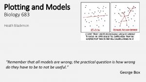 Plotting and Models Biology 683 Heath Blackmon Remember