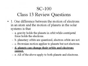 SC100 Class 13 Review Questions 1 One difference