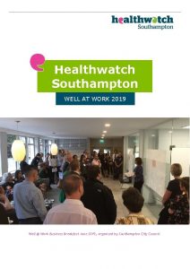 Healthwatch Southampton WELL AT WORK 2019 Well Work