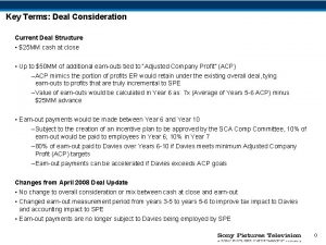 Key Terms Deal Consideration Current Deal Structure 25