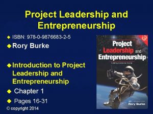 Project Leadership and Entrepreneurship u ISBN 978 0